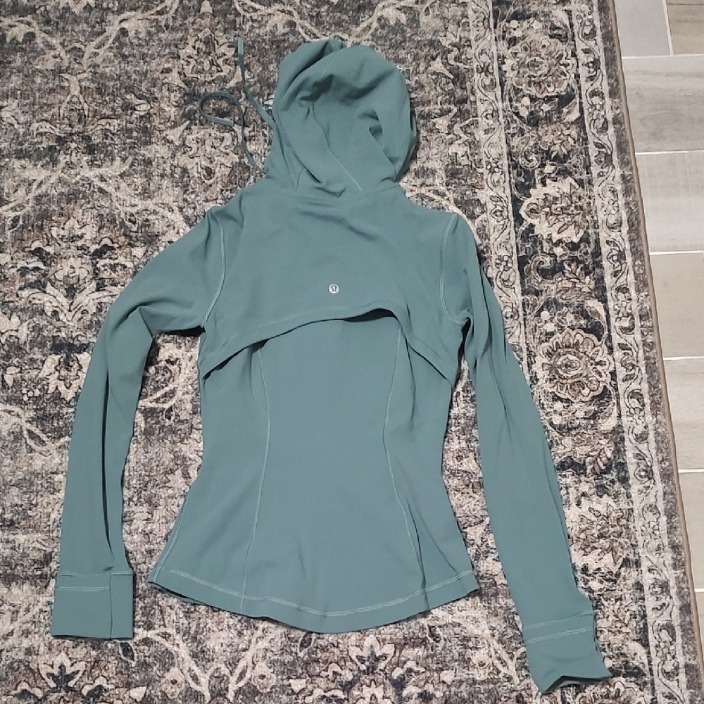 Women's Teal Hooded Jacket - Picture 2 of 4